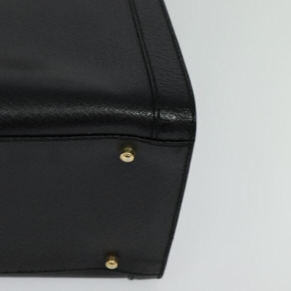 GUCCI Bamboo Hand Bag Leather Black Gold 002 002 - Picture 11 of 16